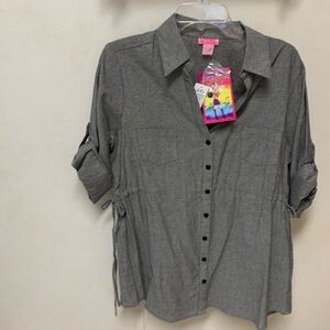 New With Tags Women’s Size 2X Long Gray Blouse/Tunic